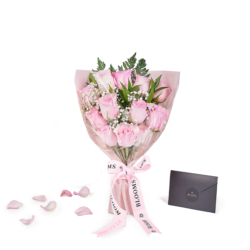 Mother’s Day 12 Stem Pink Rose Bouquet with Box, rose gift, rose, mothers day gift, mothers day, New York delivery
