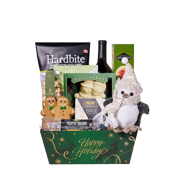 Snowy Snack & Wine Gift Set Christmas gift baskets New York