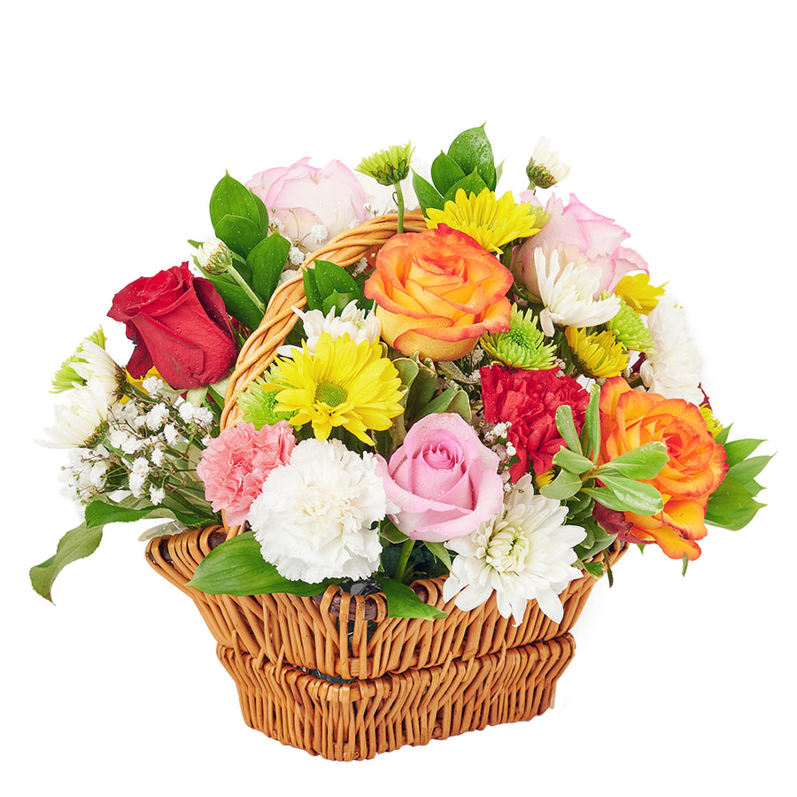 Bountiful Mixed Rose Arrangement, Mult-Colored Roses, Mixed Floral Gifts, Mixed Floral Arrangement, Floral Gift Baskets, NY Same Day Delivery