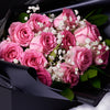 Valentine’s Day Dozen Pink Rose Bouquet With Box & Chocolate, Valentine's Day gifts, New York Same Day Flower Delivery, chocolate gifts