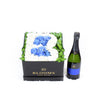 Welcome Baby Boy Flower Box with Champagne from New York Blooms - Champagne Gifts - New York Delivery.