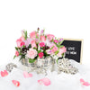 Pink Flower Basket Arrangement from New York Blooms - Mixed Floral Baskets - New York Delivery.