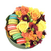 Vintage Rainbow Floral Gourmet Box Set, Assorted Macarons, Macaron Gift Set, Macaron Gift Box, Macaron Hat Box, Macaron and Flower Gift Set, NY Same Day Delivery