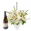 Everyday Luxury Flowers & Wine Gift, Mixed Floral Arrangement, White Floral Arrangement, Flower and Wine, Floral Gifts, Wine Gift Baskets, Floral Gift Baskets, NY Same Day Delivery