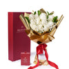 Valentine’s Day Dozen White Rose Bouquet With Box & Chocolate from New York Blooms - Flower Gift Sets - New York Delivery.