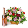 Luxe Delight Flowers Champagne Gift, Carnations, Champagne, Floral Gift Baskets, Champagne Gifts, Mixed Floral Arrangement, NY Same Day Delivery