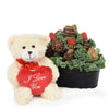Mother’s Day Bear & Chocolate Covered Strawberry Gift, Chocolate Dipped Strawberries, Plushie Gifts, Gourmet Gifts, Mother's Day Gift Baskets, NY Same Day Delivery