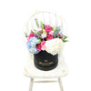 Pastel Floral Box Arrangement, Mixed Floral Hat Box, Floral Gifts, Floral Arrangement, NY Same Day Delivery