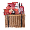 Season’s Greetings Wine Gift Basket from New York Blooms - Holiday Gift Baskets - New York Delivery.