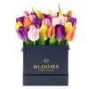Spring Fling Tulip Arrangement, Multi Color Tulips, Tulip Gifts, Floral Hat Box, Floral Gifts, Flower Gift Box, Floral Arrangement, NY Same Day Delivery