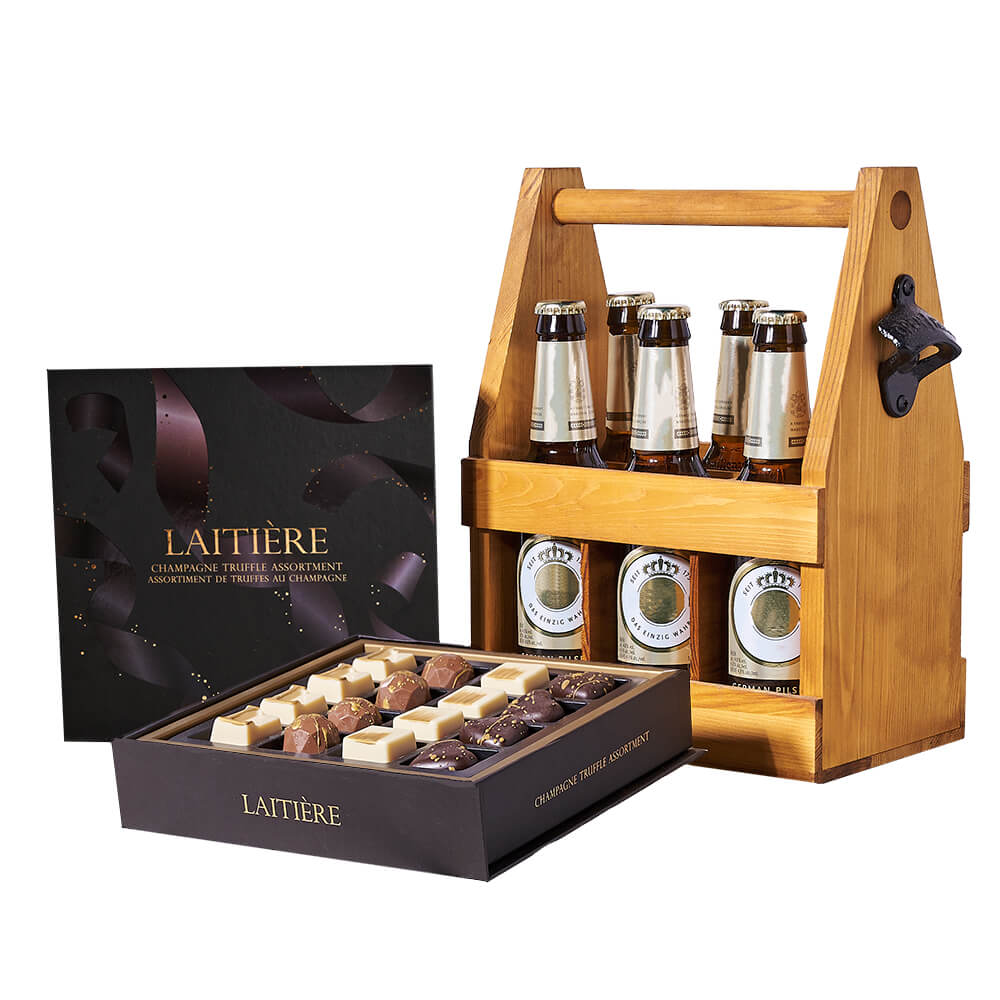 Beer & Truffle Graduation Gift, gourmet gift, gourmet, chocolate gift, chocolate, beer gift, beer, graduation gift, graduation. New York Blooms - New York Delivery Blooms
