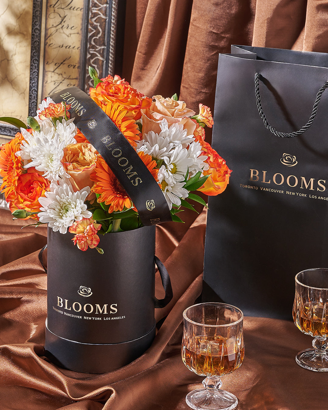 Florist reviewing corporate flower order