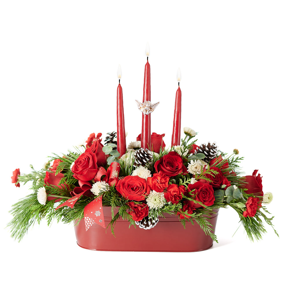 Colorful Christmas Arrangement, holiday arrangement, holiday, christmas gift, christmas, floral gift, floral, floral arrangement