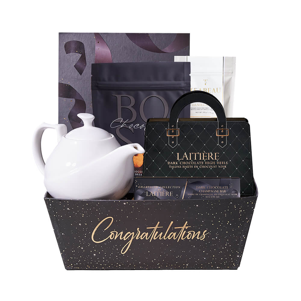 Graduation Tea Time Gift, tea gift, tea, gourmet gift, gourmet, chocolate gift, chocolate, graduation gift, graduation New York Blooms