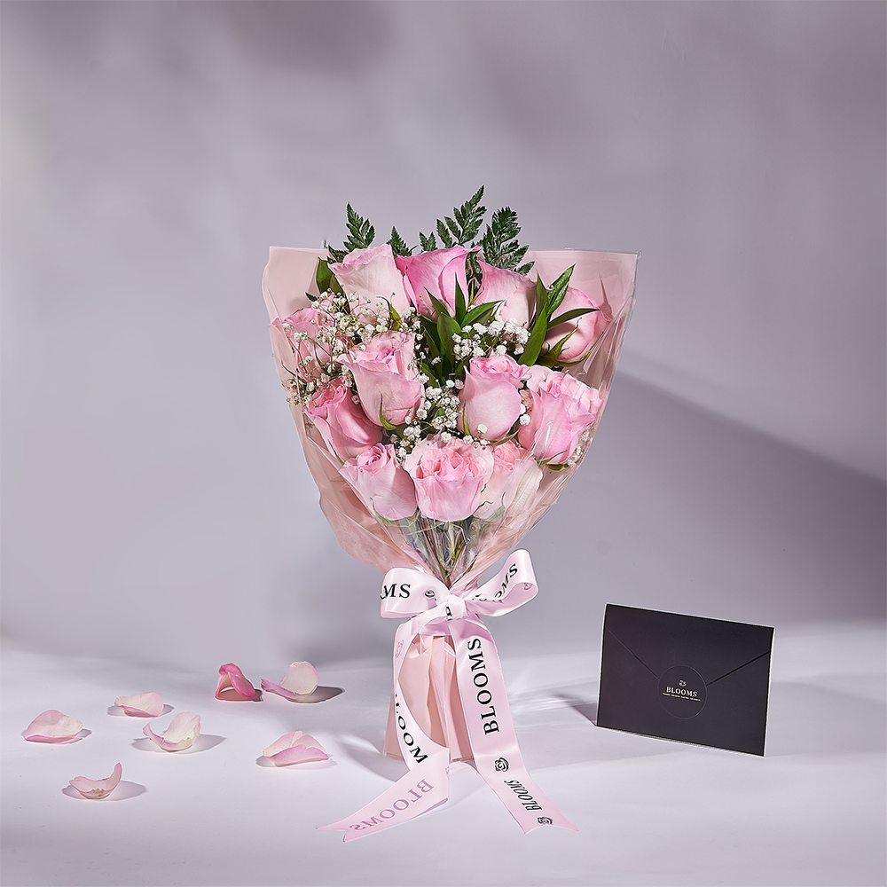 Mother’s Day 12 Stem Pink Rose Bouquet with Box, rose gift, rose, mothers day gift, mothers day, New York delivery
