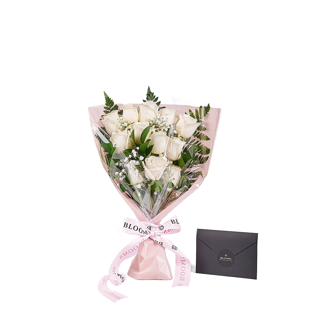 Mother’s Day Dozen White Rose Bouquet, mothers day gift, mothers day, rose gift, rose, New York delivery