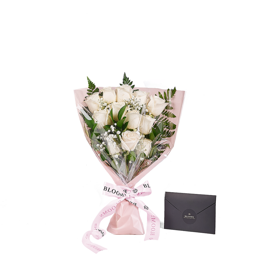 Mother’s Day Dozen White Rose Bouquet, mothers day gift, mothers day, rose gift, rose, New York delivery