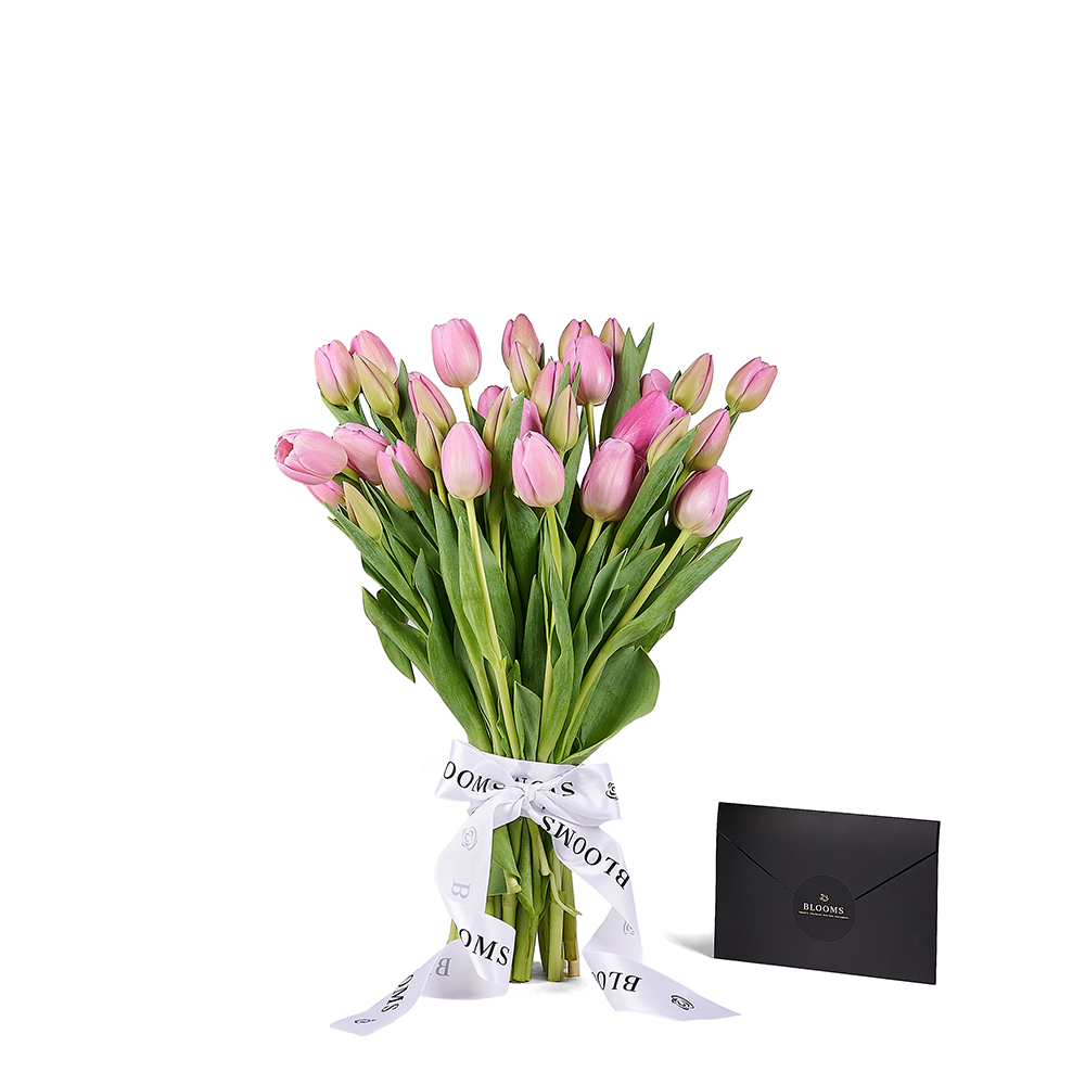 Pink Paradise Tulip Bouquet, tulip gift, tulips, seasonal flower gift, seasonal flowers, flower gift, flowers, New York delivery