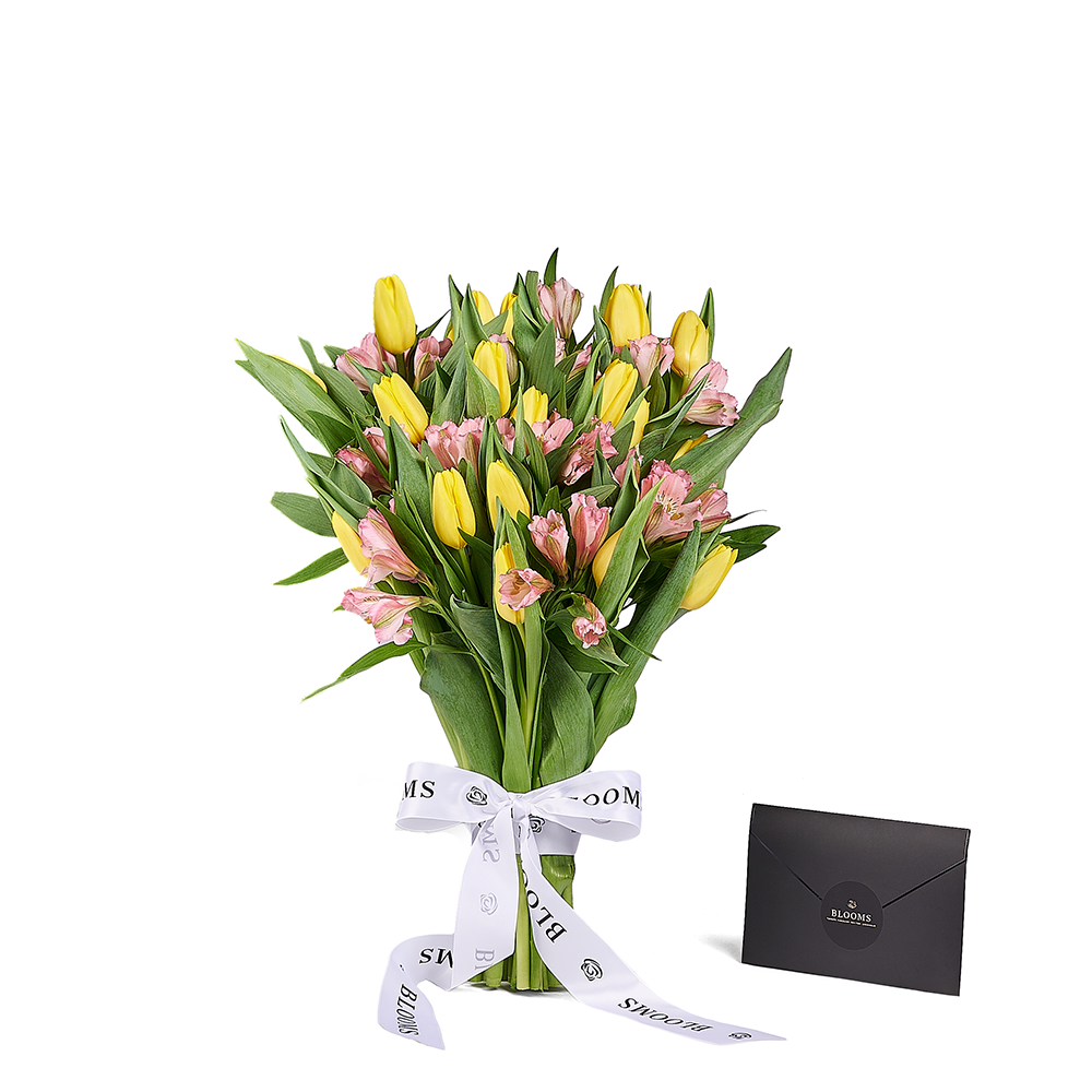 Spring Radiance Mixed Bouquet, tulip gift, tulips, flower gift, flower, seasonal flower gift, seasonal flower, New York delivery