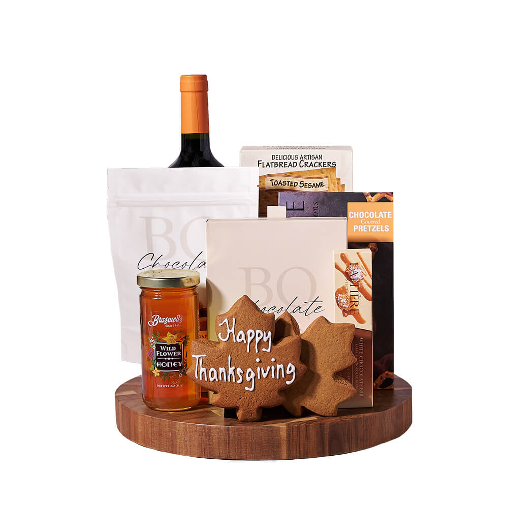 Thanksgiving Wine &amp; Snack Gift Board from New York Blooms - Wine Gift Board - New York Delivery.