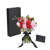 Valentine's Day 12 Stem Pink & Red Rose Bouquet With Designer Box from New York Blooms - Flower Gifts - New York Delivery.