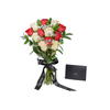 Valentine's Day 12 Stem Red & White Rose Bouquet from New York Blooms - Flower Gifts - New York Delivery.