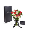 Valentine's Day 12 Stem Red & White Rose Bouquet With Box from New York Blooms - Flower Gifts - New York Delivery.