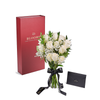 Valentine's Day 12 Stem White Rose Bouquet With Designer Box from New York Blooms - Flower Gifts - New York Delivery.