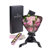 Valentine’s Day Dozen Pink Rose Bouquet With Box & Chocolate from New York Blooms - Flower Gift Set - New York Delivery.