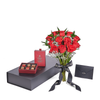 Valentine’s Day Dozen Red Rose Bouquet With Box & Chocolate from New York Blooms - Floral Gift Set - New York Delivery.