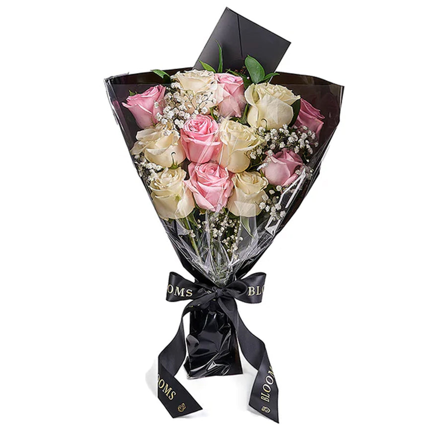Valentine's Day 12 Stem Pink & White Rose Bouquet, valentines day gift, valentines day, rose gift, rose, New York delivery