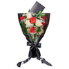 Valentine's Day 12 Stem Red & White Rose Bouquet, New York City Flower Delivery, Valentine's Day gifts, roses, plush gifts.