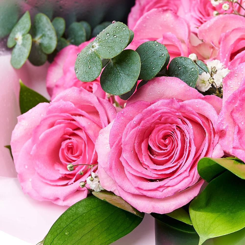 The Complete Pink Rose & Wine Gift Set from New York Blooms - Flower & Wine Gift Set - New York Delivery.