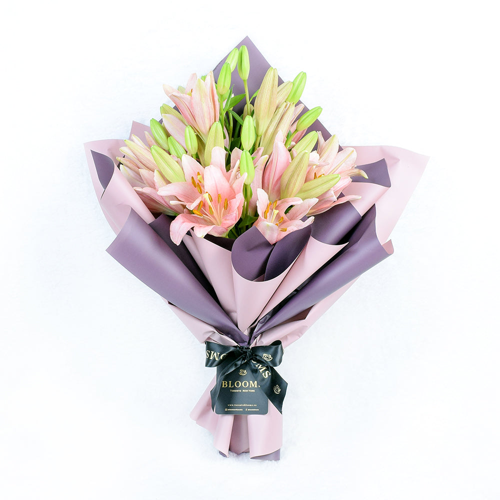 Berry Crush Lily Bouquet, Pink Alstroemeria,, Pink Lily Bouquet, Floral Gifts, Pink Bouquet, NY Same Day Delivery