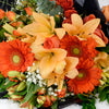 Mixed rose bouquet in red, yellow, and orange. Same Day New York Delivery