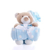 Blue Hugging Blanket Bear - New York Blooms - USA baby gift delivery