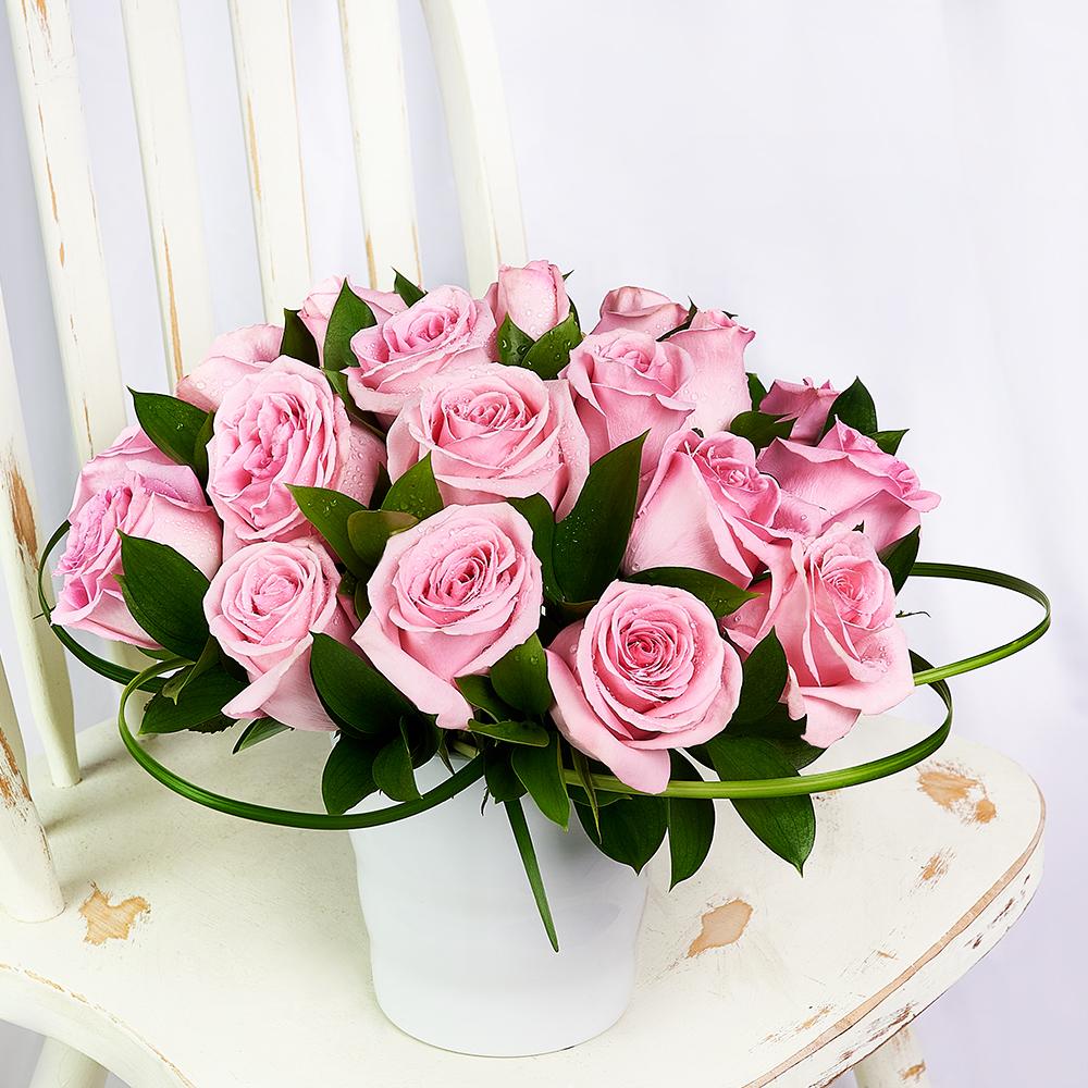 Blushing Rose Arrangement, Rose Arrangements, Pink Roses, NY Same Day Delivery. New York Blooms