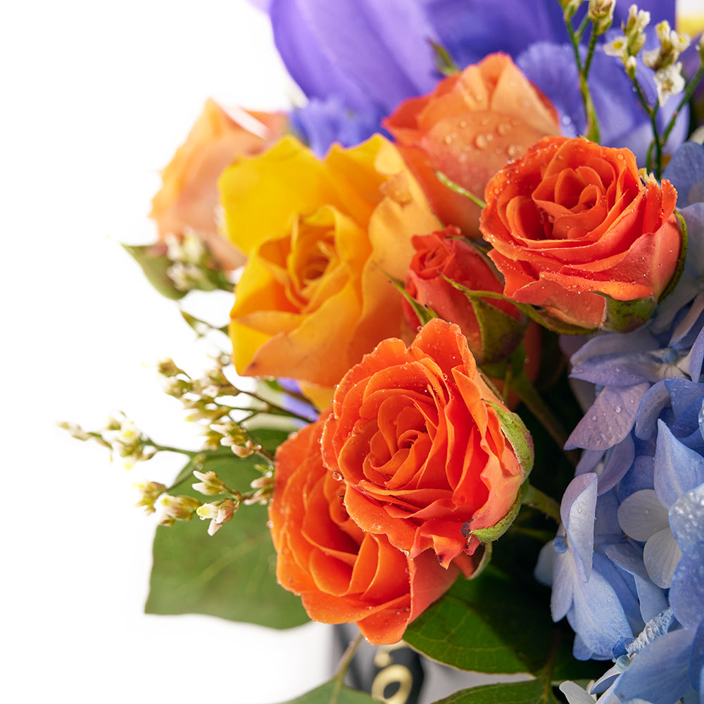 Bursting Beauty Iris Box Arrangement