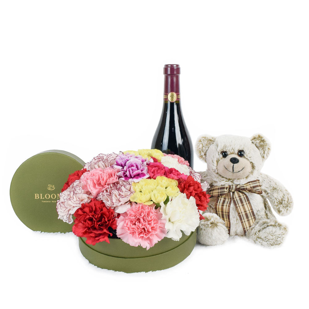 Celebration of Love Flowers &amp; Wine Gift, Wine Gifts, Gourmet Gifts, Floral Gifts, Gift Baskets, NY Same Day Delivery