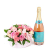Simple Celebration Flowers & Champagne Gift from New York Blooms - Mixed Floral Hat Box - New York Delivery.