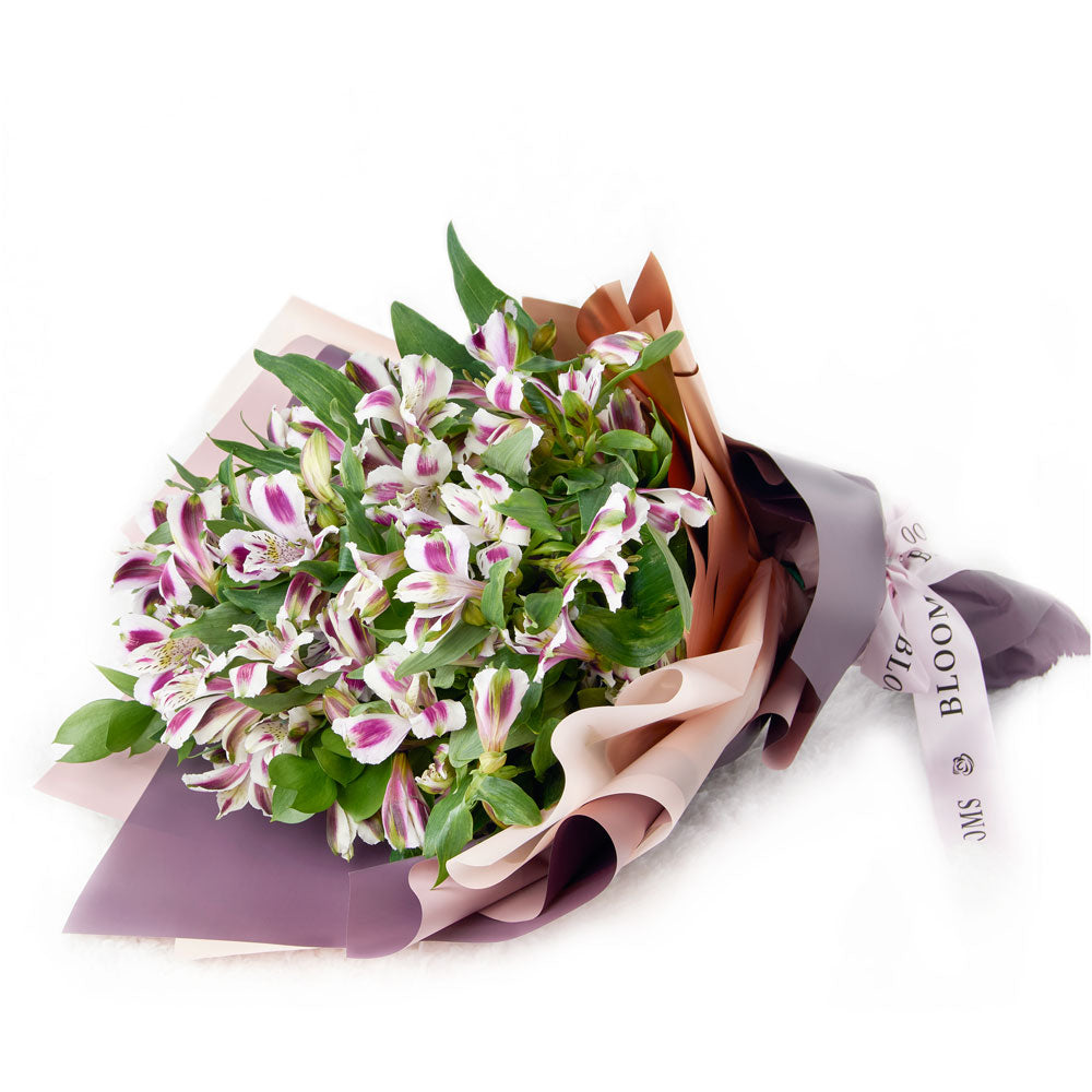 Ivory Dreams Lily Bouquet, Peruvian Lily, Floral Bouquet, Monochrome Bouquet, NY Same Day Delivery