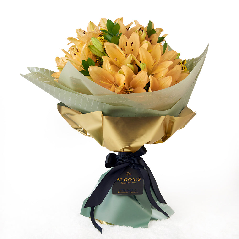 Amber Celebration Lily Bouquet