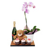 “Dear Mum” Celebration Gift Set from New York Blooms -  Champagne & Flower Gift - New York Delivery.