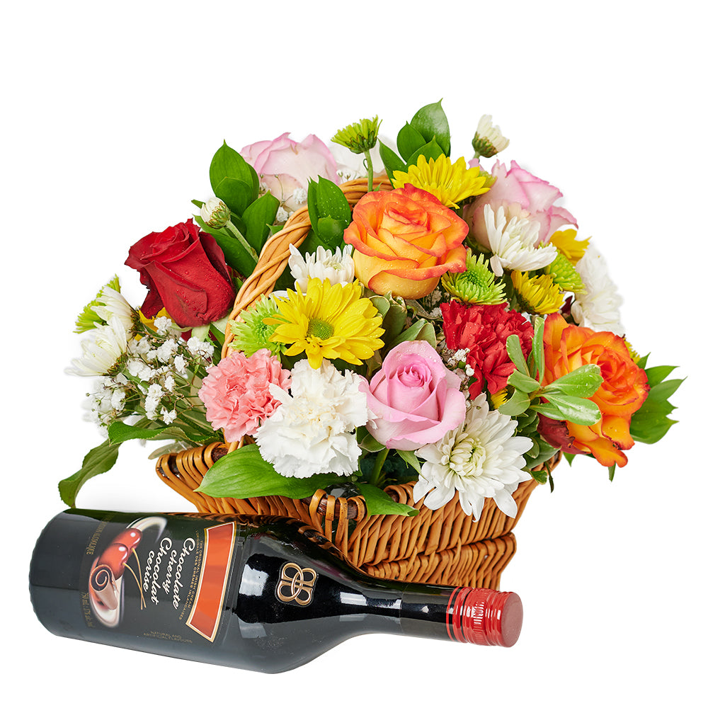Spirits & Bountiful Mixed Rose Gift Set from New York Blooms - Mixed Flower Gifts - New York Delivery.