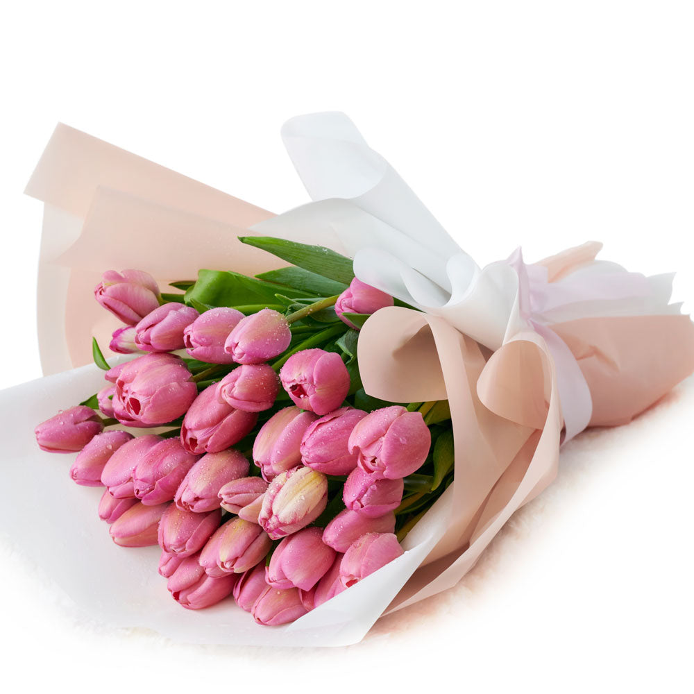 Pink Paradise Tulip Bouquet from New York Blooms - Floral Gifts - New York Delivery.