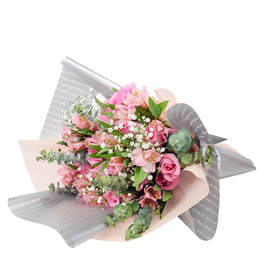 Blushing Notes Mixed Rose Bouquet, Mixed Pink Roses, Mixed Floral Bouquets, Floral Gifts, Pastel Pink Bouquets, NY Same Day Delivery