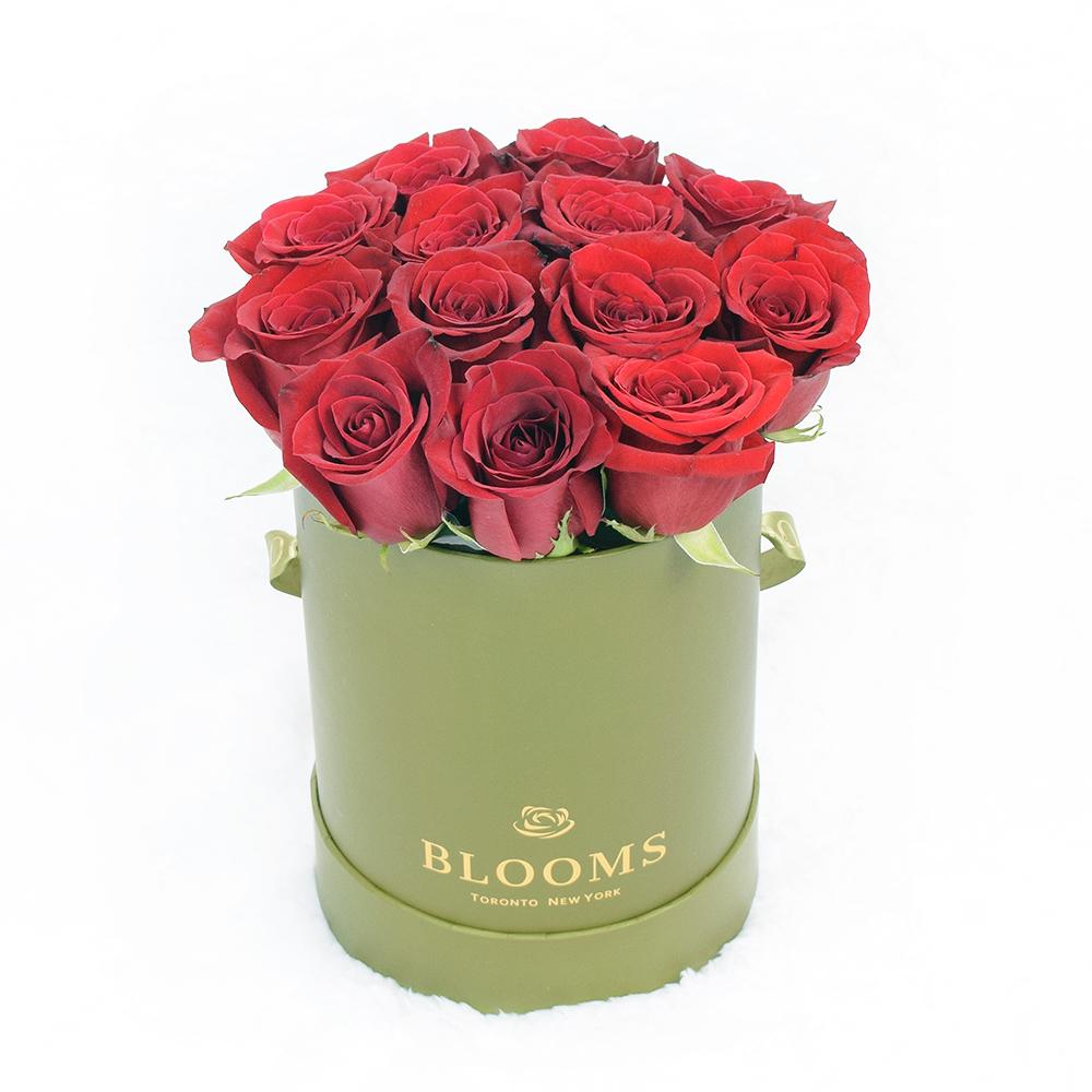 Red Rose & Spring Green Gift Box from New York Blooms - Floral Gift Box - New York Delivery.