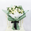 Parisian Chic Tea Rose Bouquet, White Roses Bouquet, USA Delivery, NY Delivery