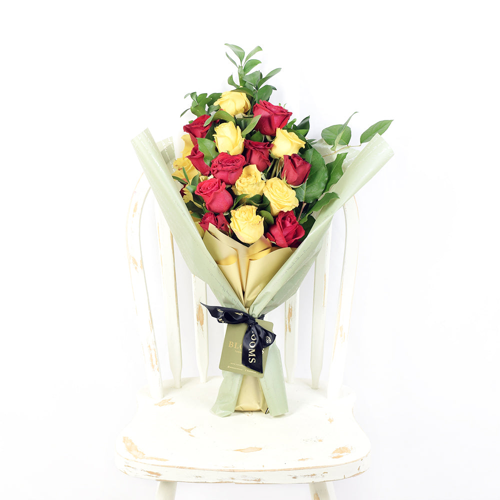 Raspberry Ripple Mixed Rose Bouquet from New York Blooms - Mixed Floral Gifts - New York Delivery.