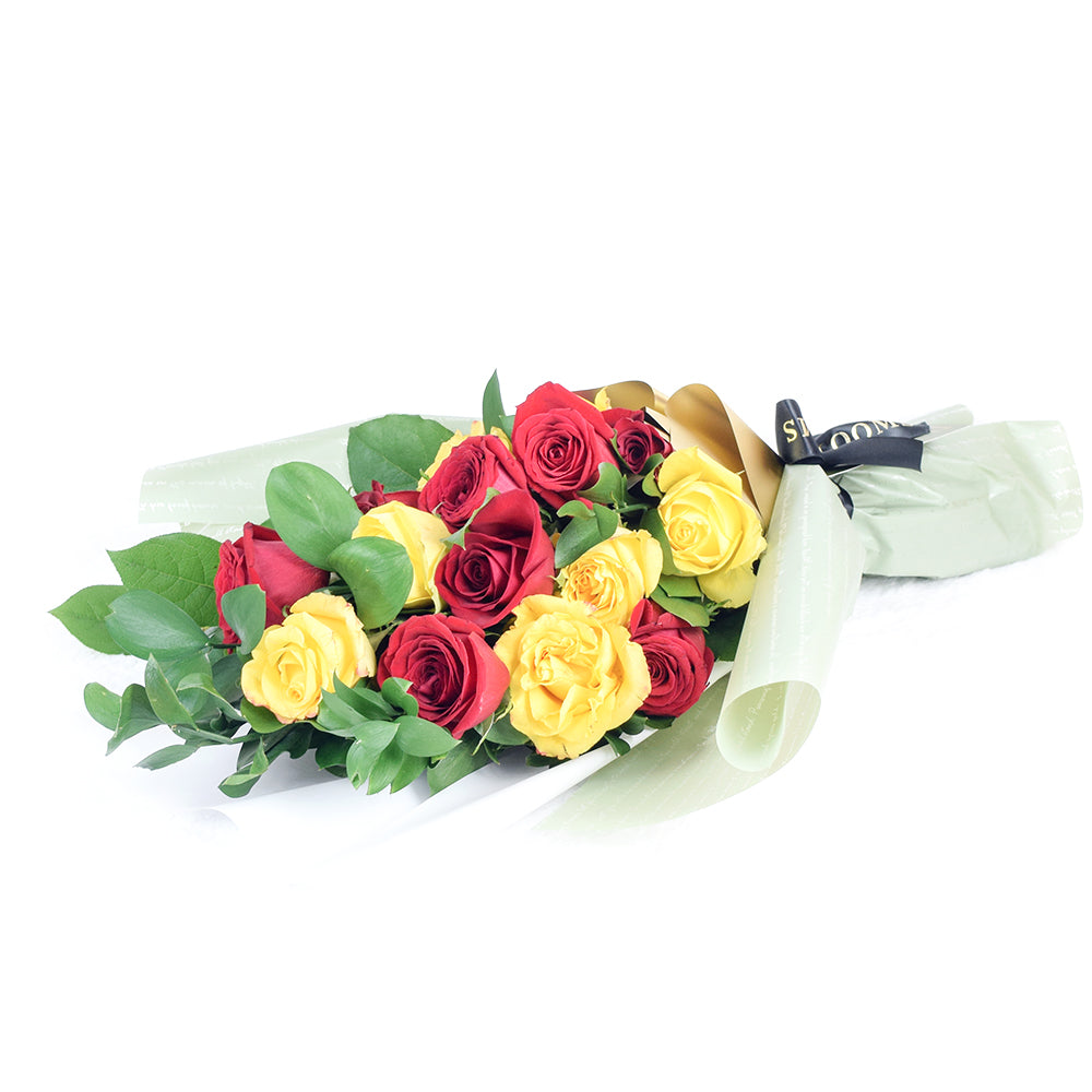 Raspberry Ripple Mixed Rose Bouquet from New York Blooms - Mixed Floral Gifts - New York Delivery.